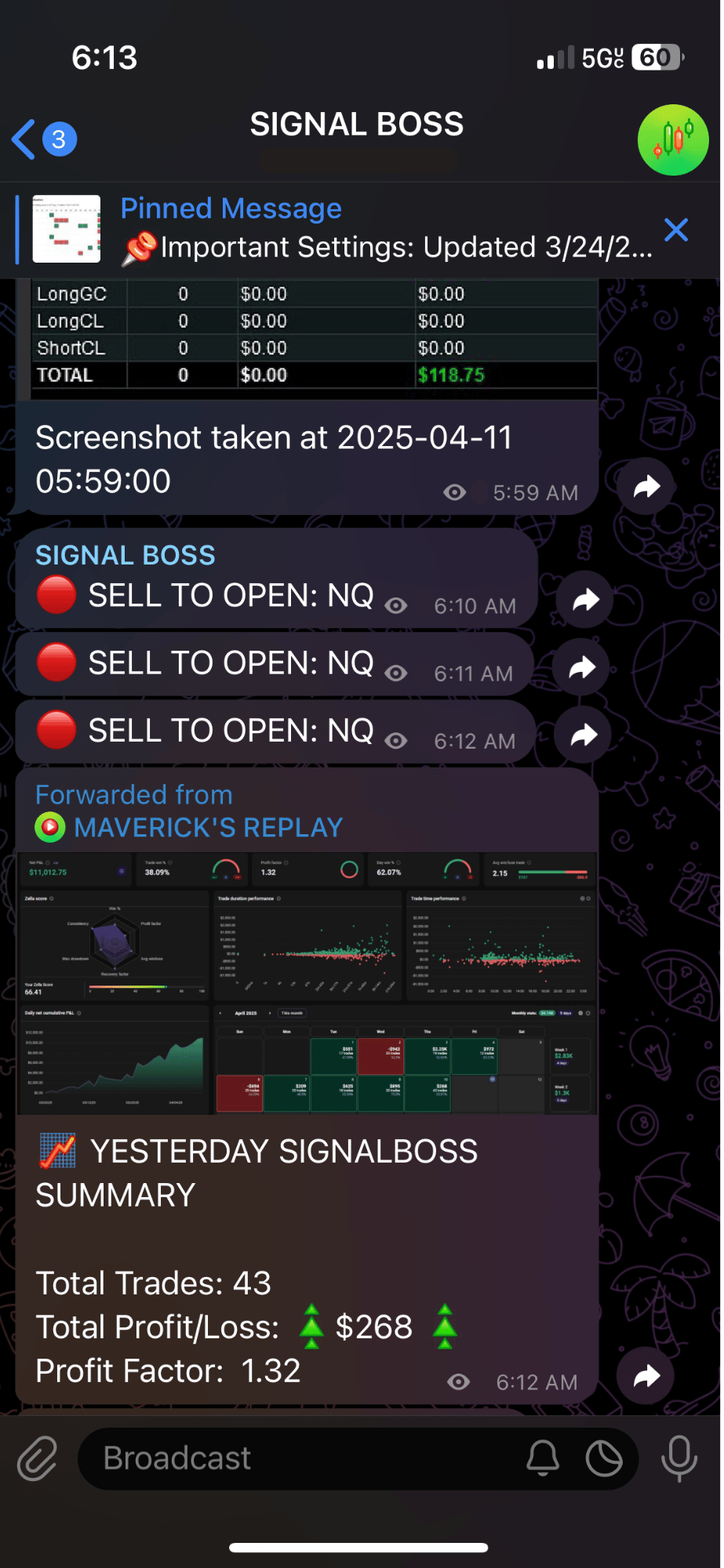 April 10th 2025 trade log