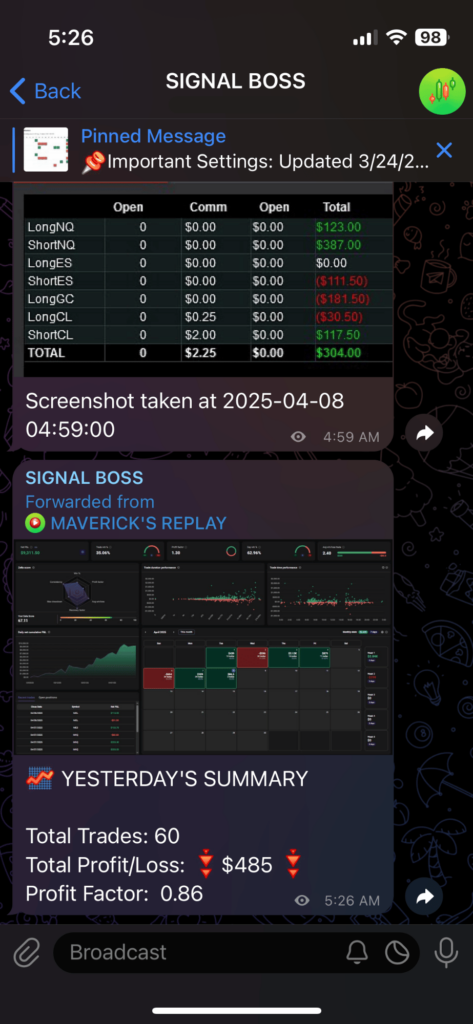 April 7th 2025 trade log