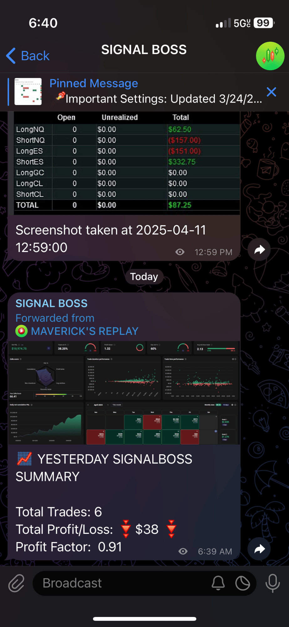 April 11th 2025 trade log