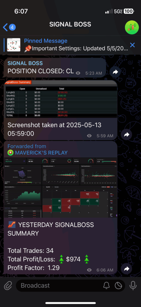 may 12th 2025 trade log
