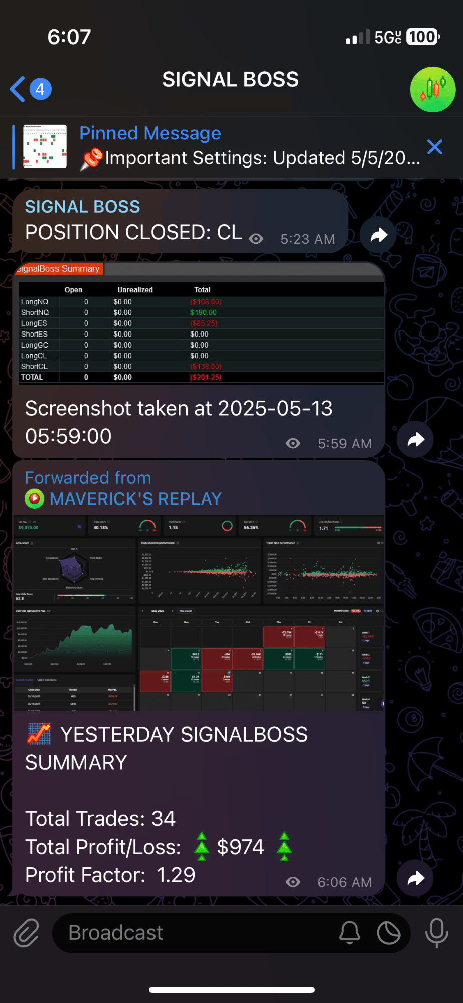 may 12th 2025 trade log