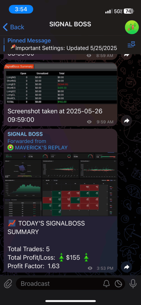 may 26th 2025 trade log