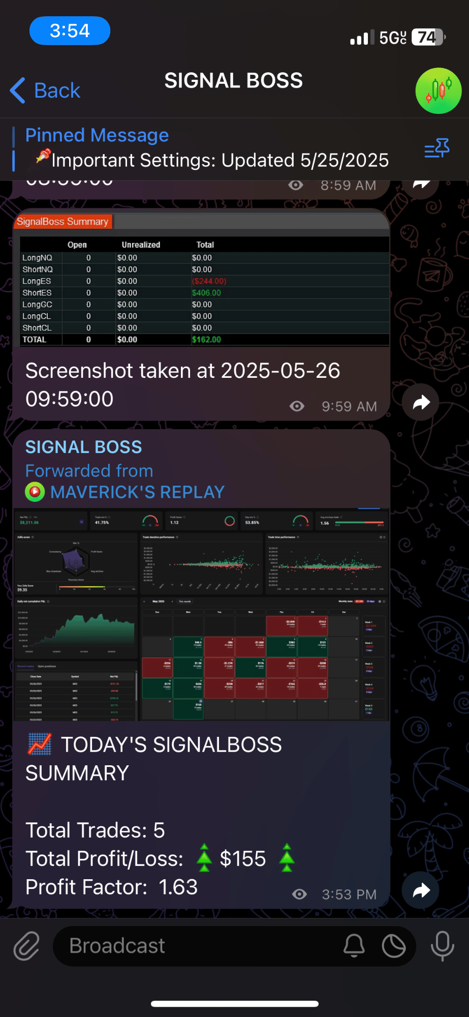 may 26th 2025 trade log