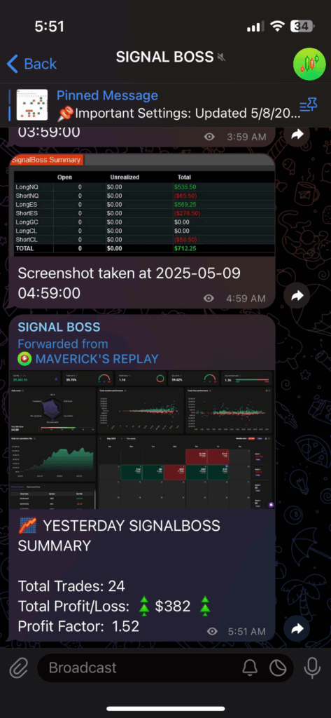 may 8th 2025 trade log