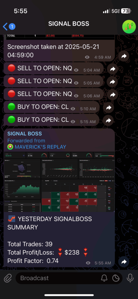 may 20th 2025 trade log
