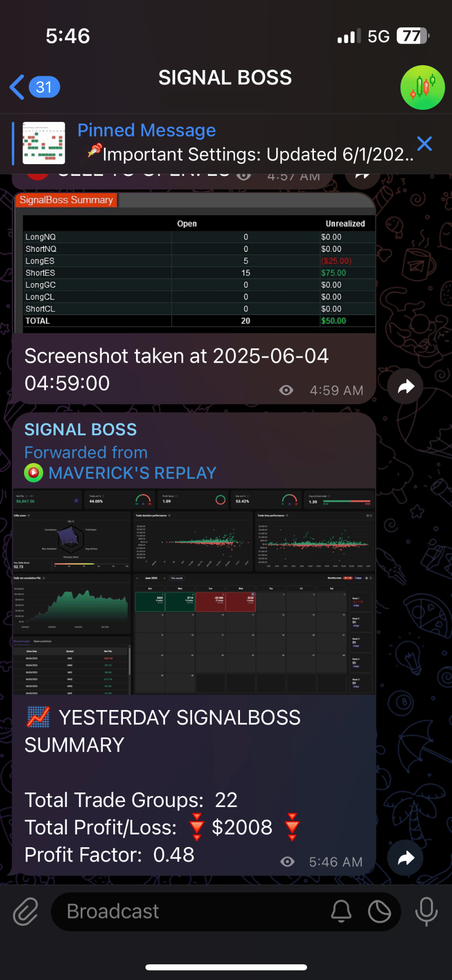 June 3rd 2025 trade log