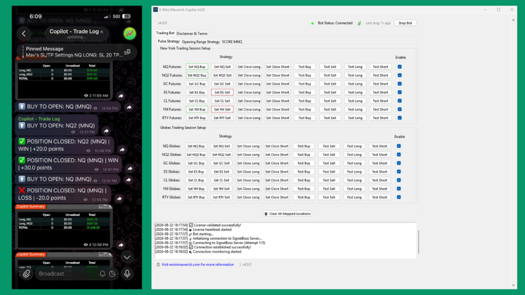 image of telegram channel and trade software
